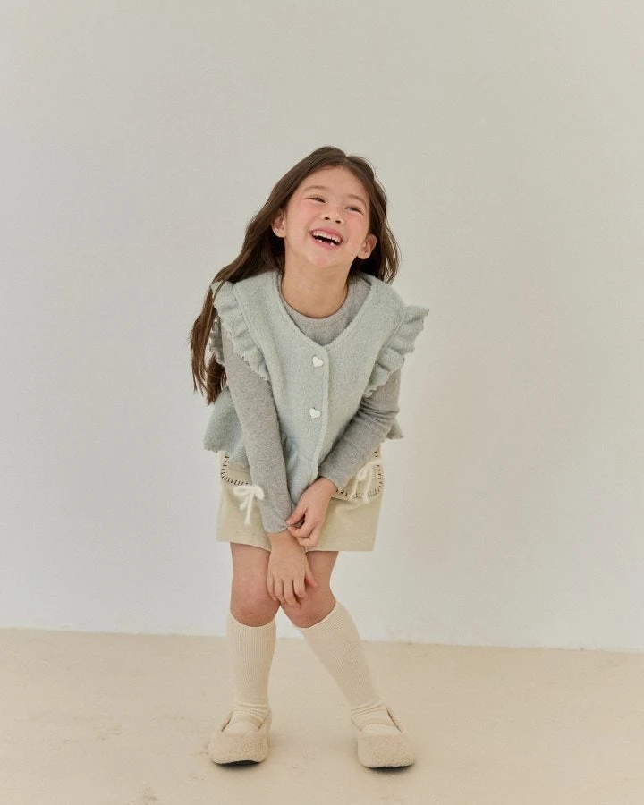 Bonaloi - Korean Children Fashion - #stylishchildhood - Peach Sleeve Ribbon Tee - 8