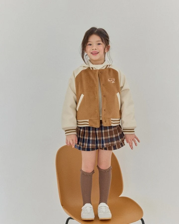 Bonaloi - Korean Children Fashion - #stylishchildhood - Embroidered Varsity Jumper - 11