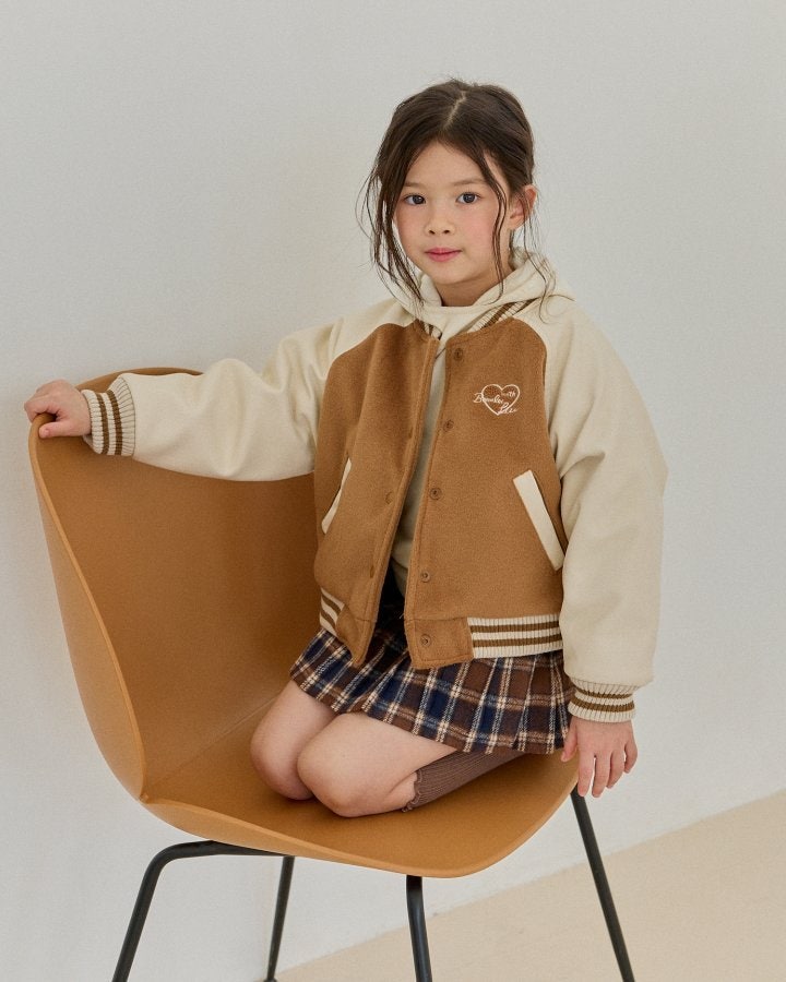 Bonaloi - Korean Children Fashion - #todddlerfashion - Embroidered Varsity Jumper - 9