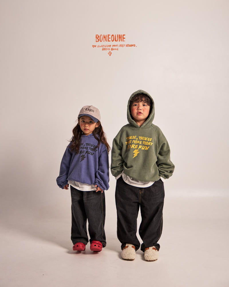 Boneoune - Korean Children Fashion - #childofig - Lightning Pigment Hoodie - 10