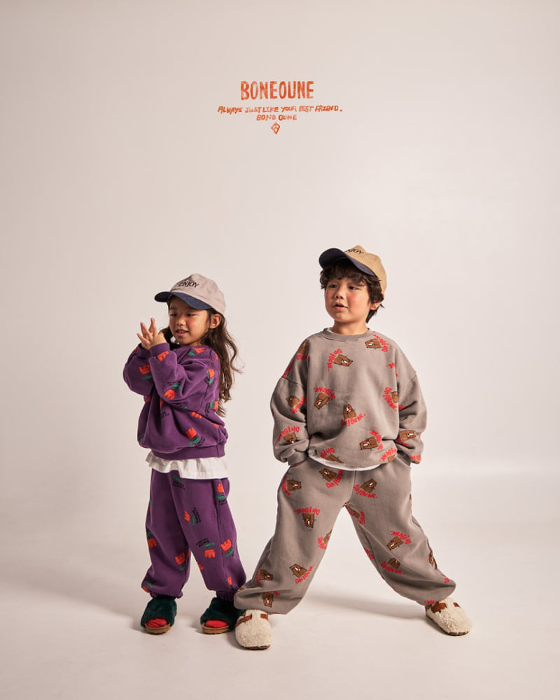 Boneoune - Korean Children Fashion - #designkidswear - Cree Flower Fleece Jogger Pants - 8