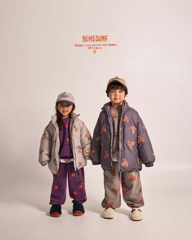 Boneoune - Korean Children Fashion - #designkidswear - Cree Flower Padded Jumper - 8