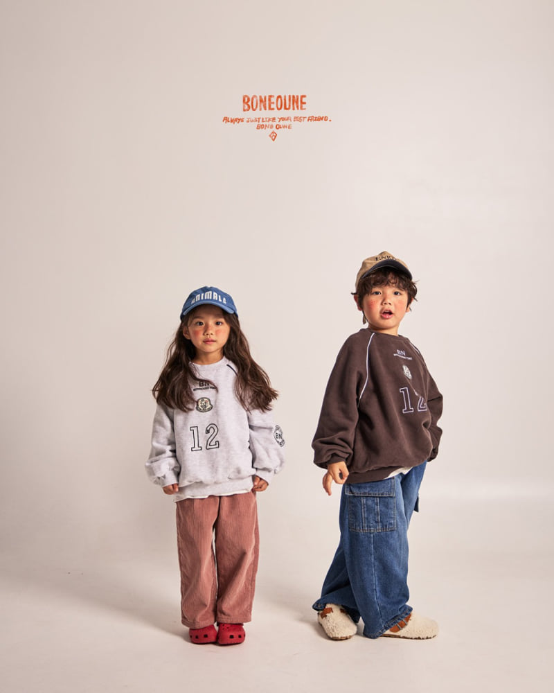 Boneoune - Korean Children Fashion - #discoveringself - Wappen Embroidered Sweatshirt - 11