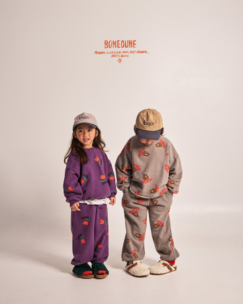 Boneoune - Korean Children Fashion - #discoveringself - Cree Flower Fleece Jogger Pants - 9