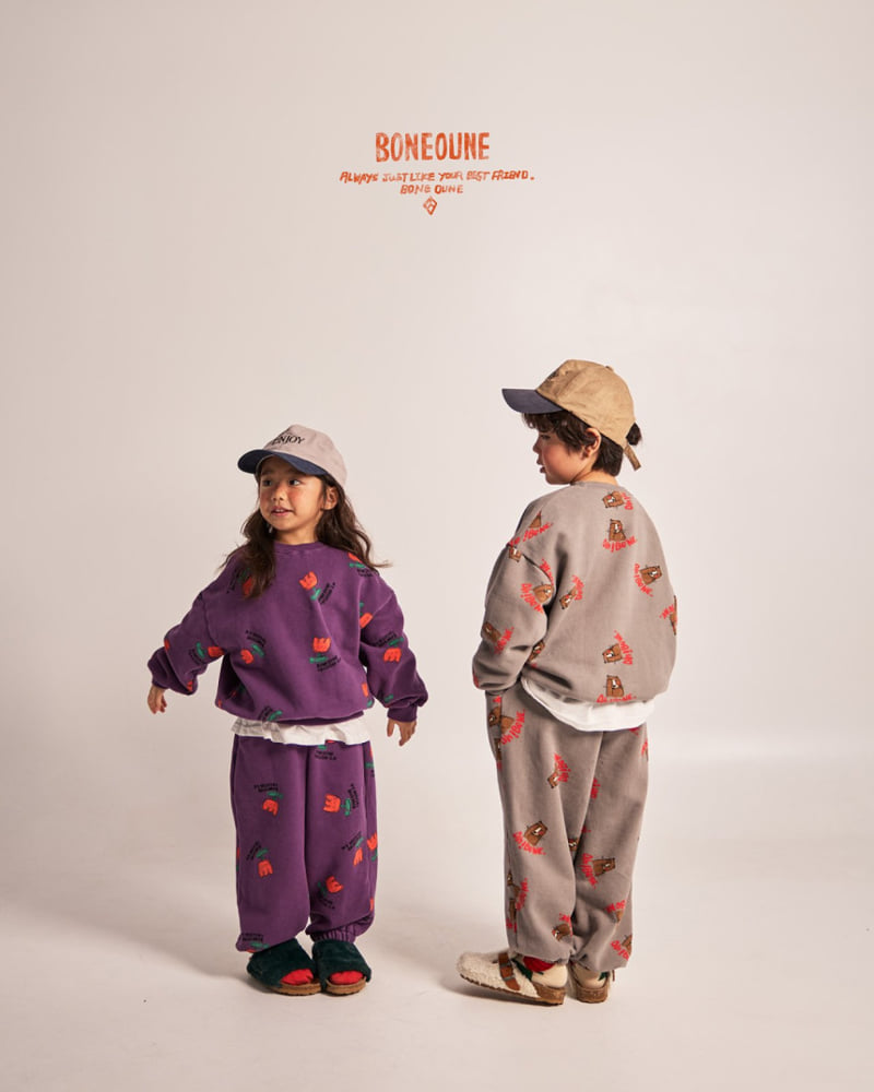 Boneoune - Korean Children Fashion - #fashionkids - Cree Flower Fleece Jogger Pants - 10