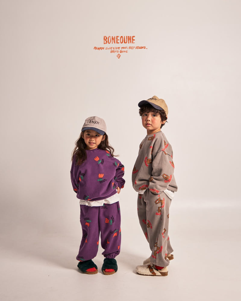 Boneoune - Korean Children Fashion - #kidsshorts - Cree Flower Fleece Jogger Pants - 11