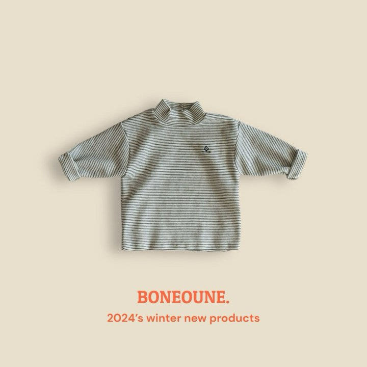 Boneoune - Korean Children Fashion - #fashionkids - Line Fleece Turtleneck Tee - 4