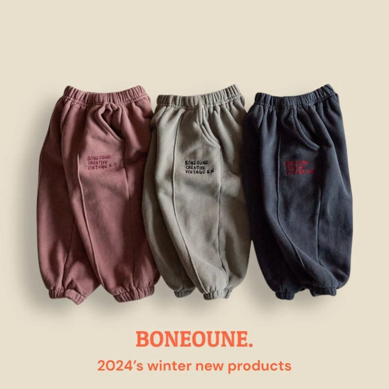 Boneoune - Korean Children Fashion - #kidzfashiontrend - Solid Fleece Jogger Pants