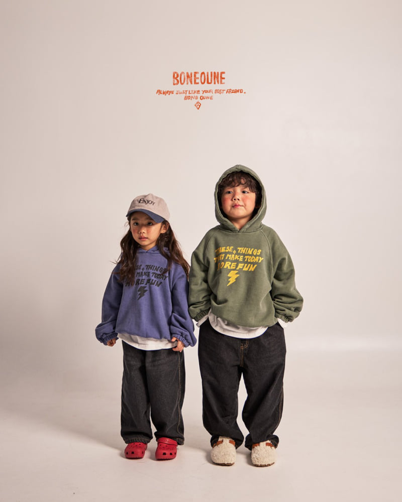 Boneoune - Korean Children Fashion - #minifashionista - Lightning Pigment Hoodie - 7