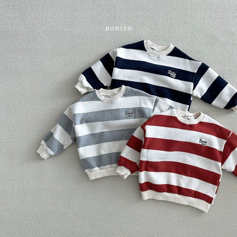 Bonito - Korean Baby Fashion - #babyboutique - Stripe Sweatshirts - 2