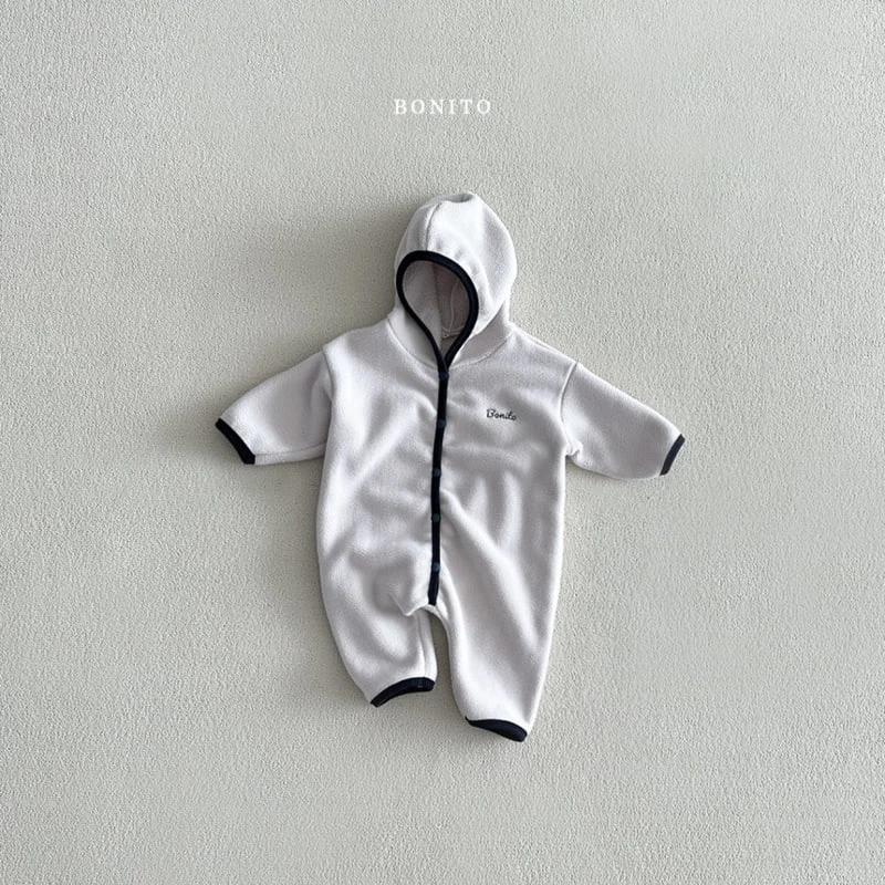 Bonito - Korean Baby Fashion - #babyboutique - Soft Binding Hooded Suit - 11