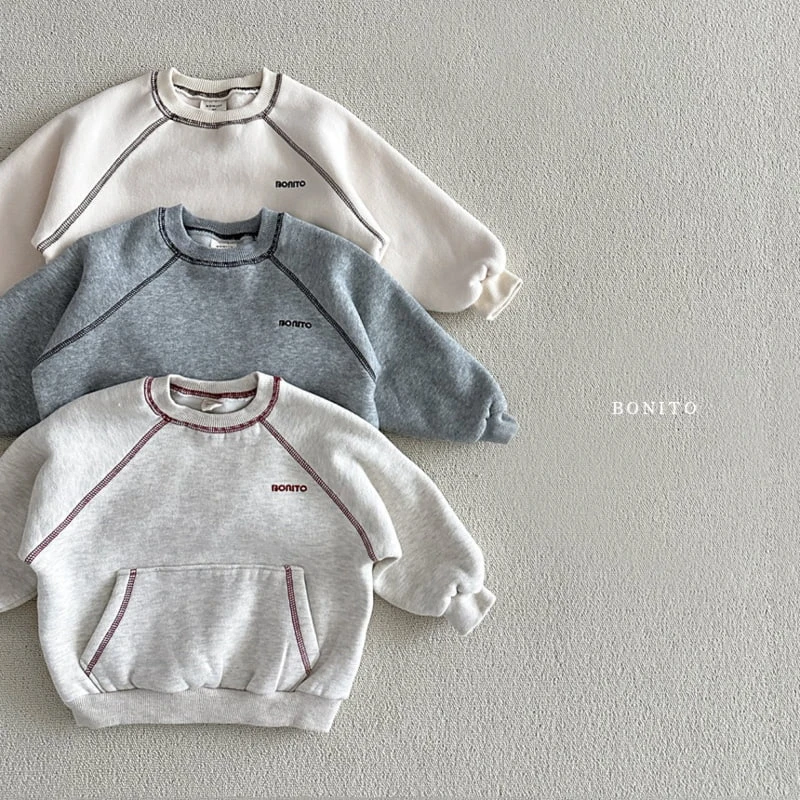 Bonito - Korean Baby Fashion - #babyclothing - Stitch Kangaroo Sweatshirts - 2