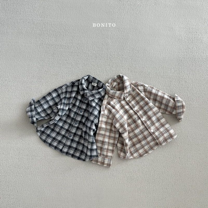 Bonito - Korean Baby Fashion - #babyclothing - Wool Check Shirt