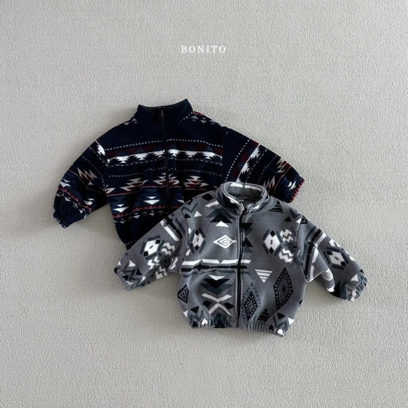 Bonito - Korean Baby Fashion - #babyfever - Fleece Nordic Zip-up Jacket