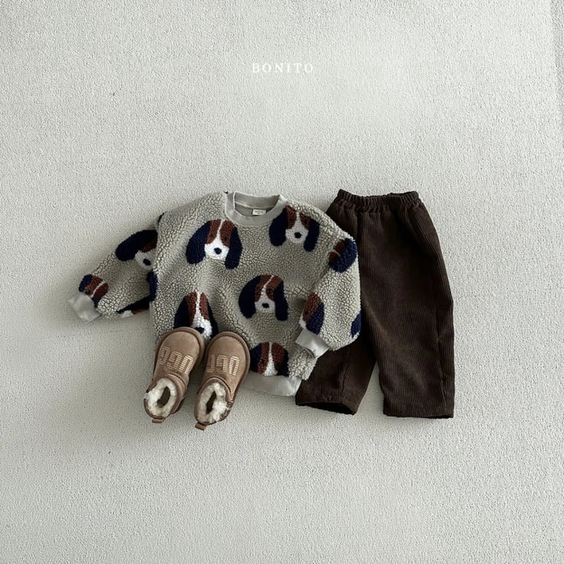 Bonito - Korean Baby Fashion - #babyfever - Corduroy Fleece Pants - 9