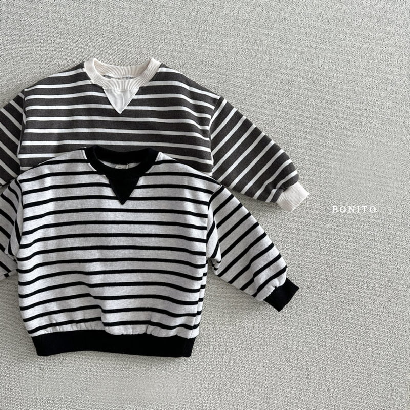 Bonito - Korean Baby Fashion - #babyfever - Simple Striped Sweatshirts - 2