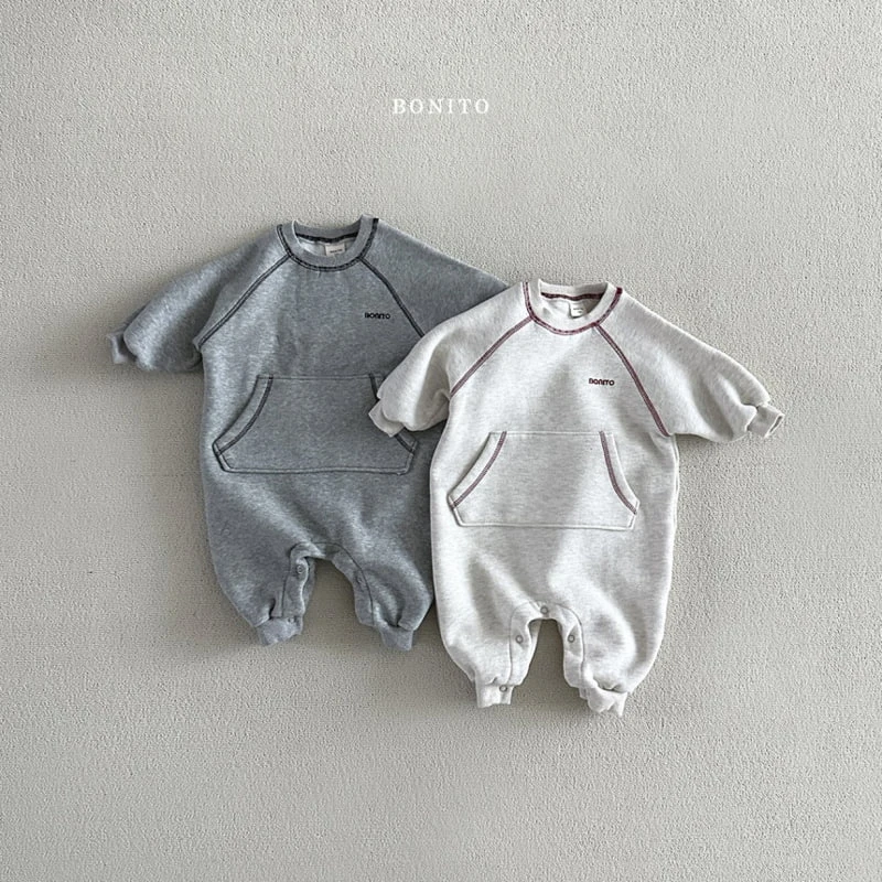 Bonito - Korean Baby Fashion - #babyfever - Stitch Kangaroo Suit