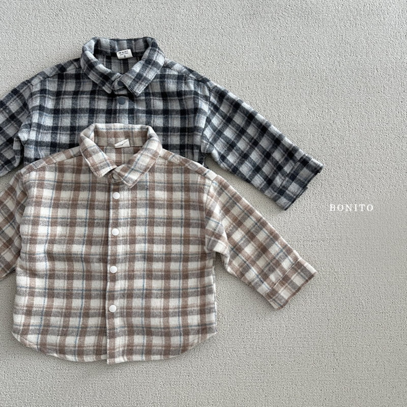 Bonito - Korean Baby Fashion - #babyfever - Wool Check Shirt - 4