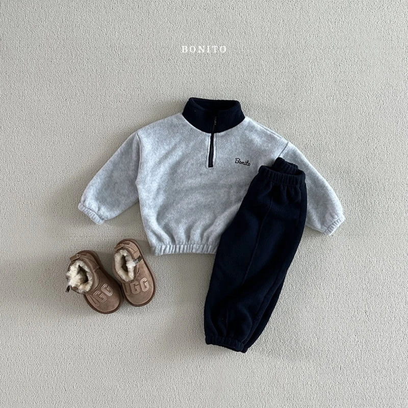 Bonito - Korean Baby Fashion - #babygirlfashion - Raglan Half Zip-up Top Bottom Set - 7