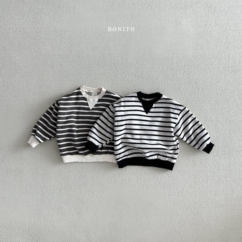 Bonito - Korean Baby Fashion - #babygirlfashion - Simple Striped Sweatshirts - 3