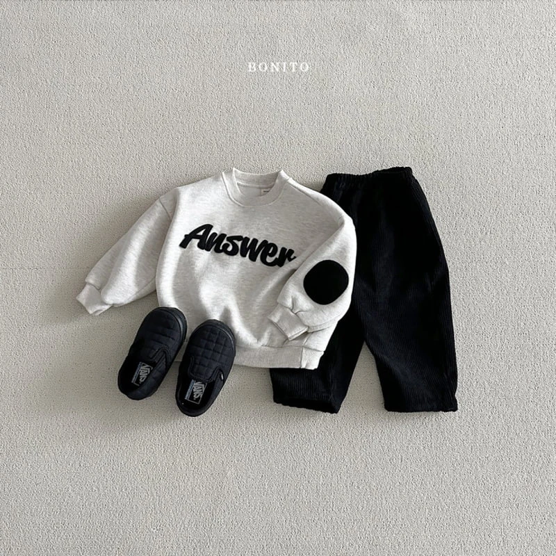 Bonito - Korean Baby Fashion - #babylifestyle - Answer Patch Sweatshirts - 6