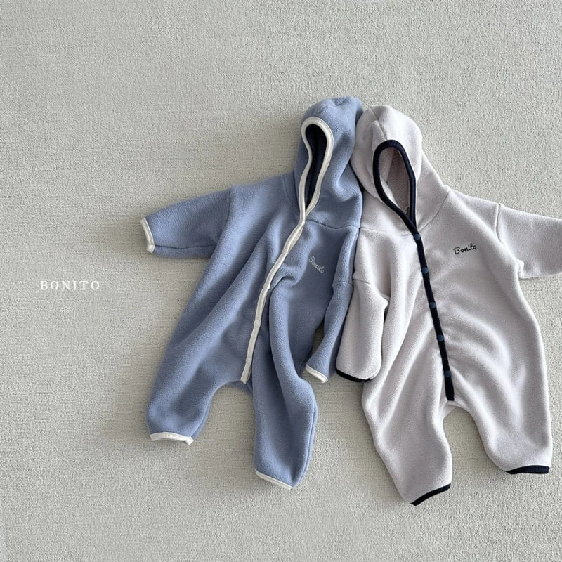 Bonito - Korean Baby Fashion - #babylifestyle - Soft Binding Hooded Suit - 3