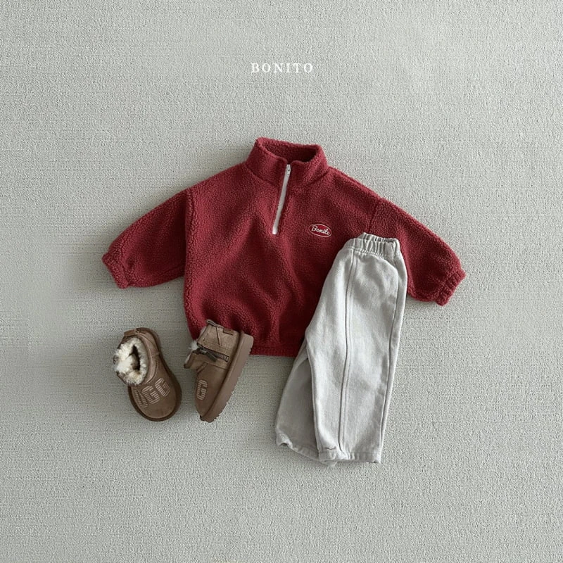 Bonito - Korean Baby Fashion - #babylifestyle - Soft Dumble Half Zip-up Top - 11