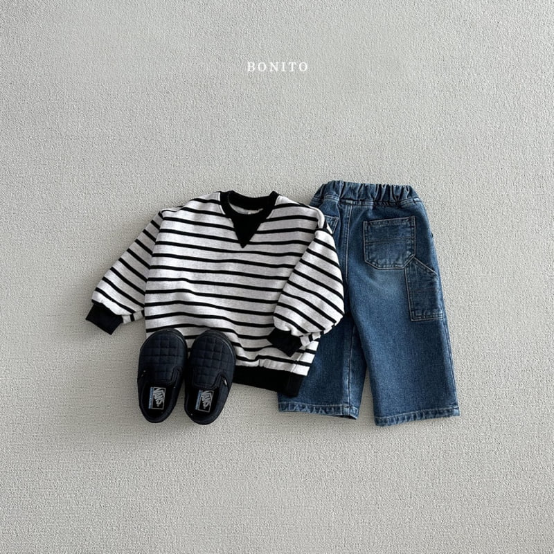 Bonito - Korean Baby Fashion - #babygirlfashion - Simple Striped Sweatshirts - 4