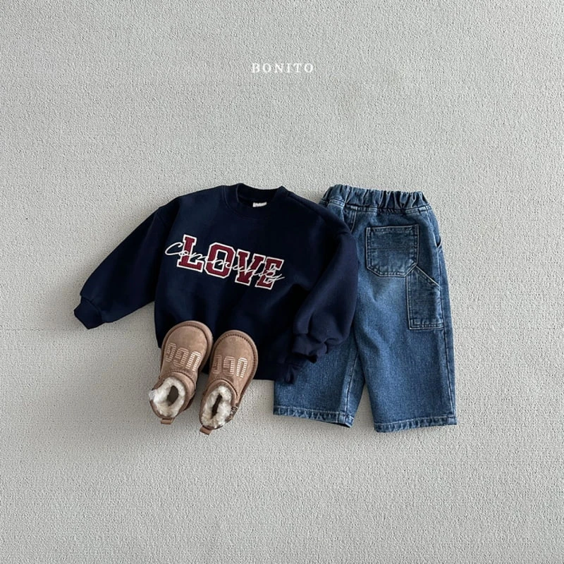 Bonito - Korean Baby Fashion - #babyoninstagram - Carpenter Fleece Denim Pants - 8