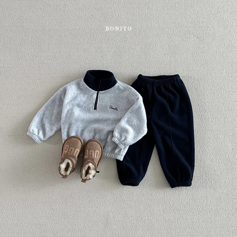 Bonito - Korean Baby Fashion - #babyoninstagram - Raglan Half Zip-up Top Bottom Set - 9