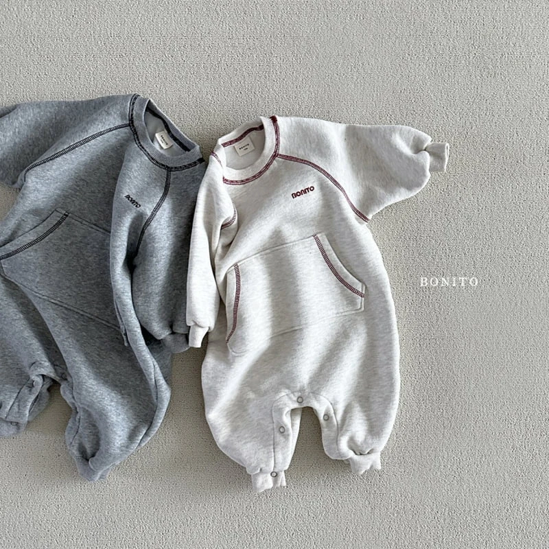 Bonito - Korean Baby Fashion - #babylifestyle - Stitch Kangaroo Suit - 4