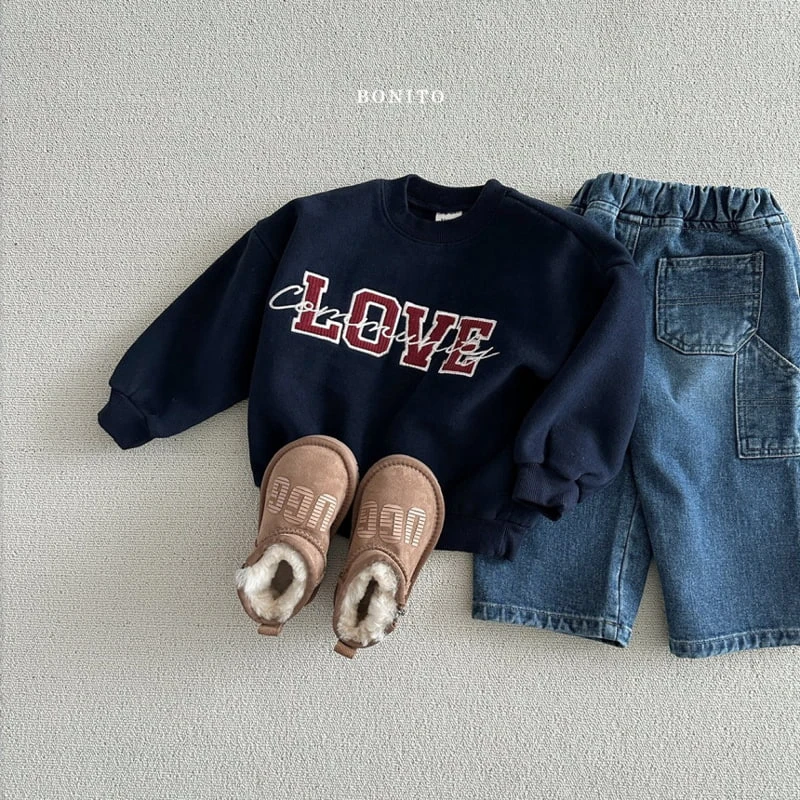 Bonito - Korean Baby Fashion - #babyootd - Carpenter Fleece Denim Pants - 9