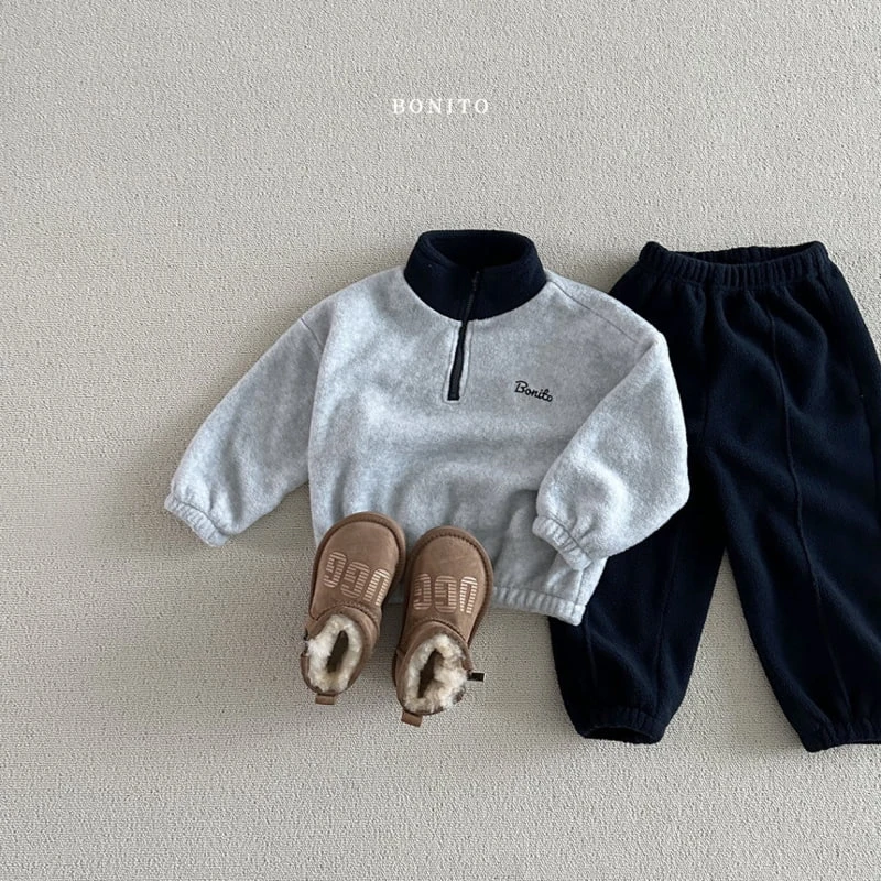 Bonito - Korean Baby Fashion - #babyootd - Raglan Half Zip-up Top Bottom Set - 10