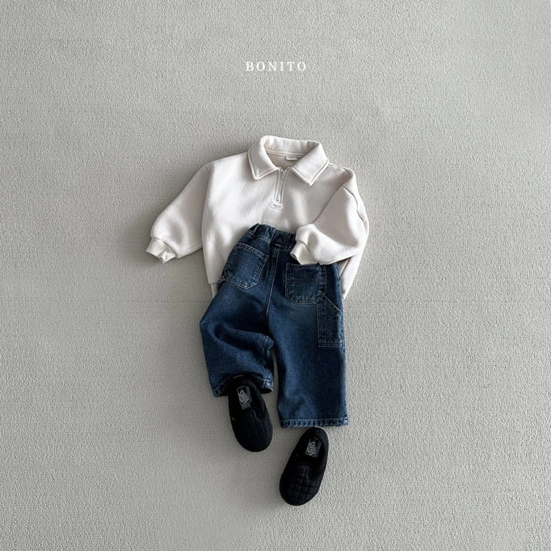 Bonito - Korean Baby Fashion - #babyoutfit - Carpenter Fleece Denim Pants - 10