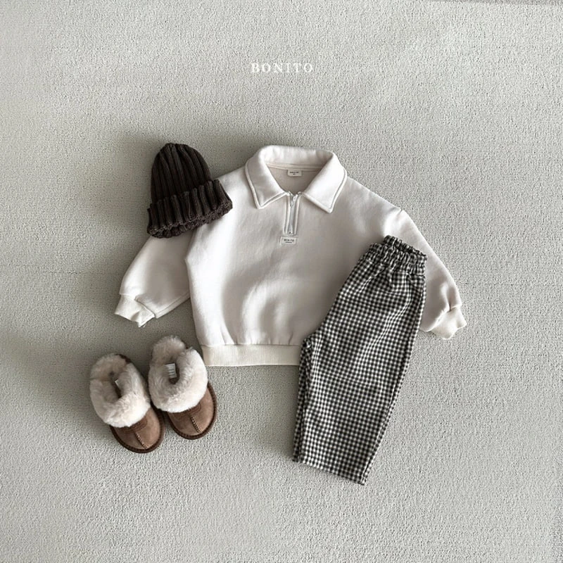 Bonito - Korean Baby Fashion - #babyoutfit - Collar Sweatshirts - 11