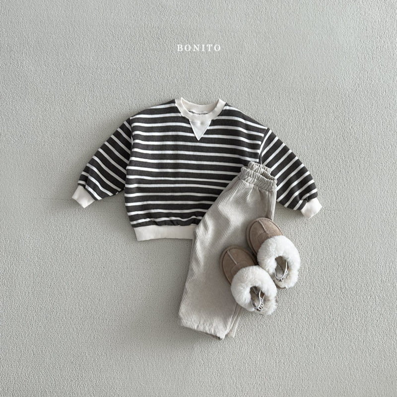 Bonito - Korean Baby Fashion - #onlinebabyshop - Simple Striped Sweatshirts - 11