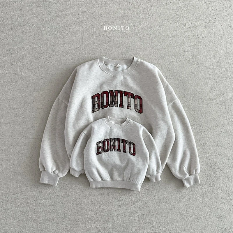 Bonito - Korean Children Fashion - #kidzfashiontrend - Bonito Check Embroidery Sweatshirts With Mom - 4