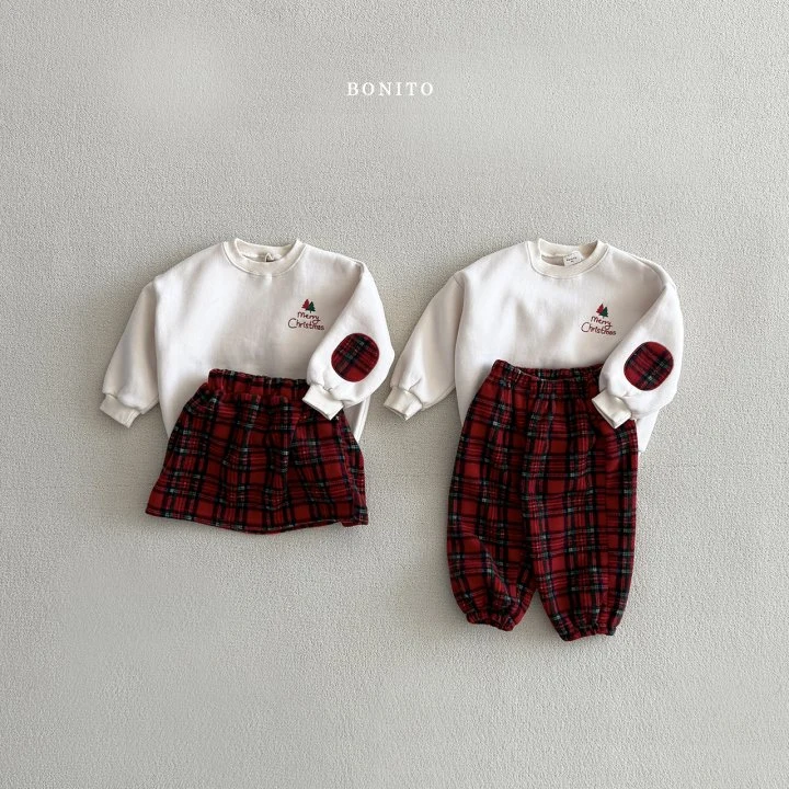 Bonito - Korean Children Fashion - #kidsshorts - Christmas Patch Skirt Set - 3