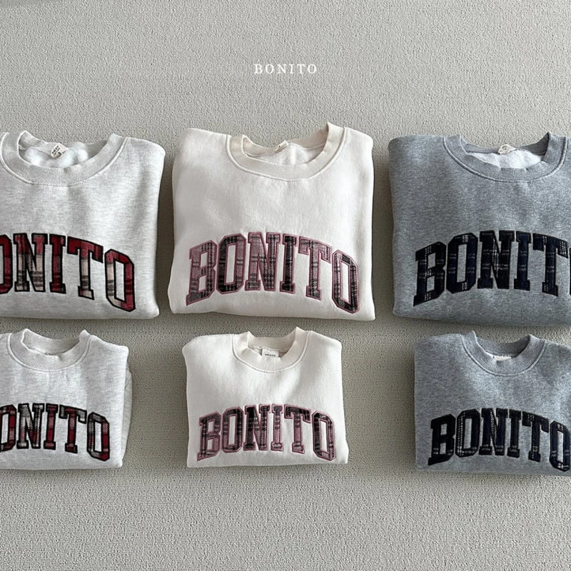 Bonito - Korean Children Fashion - #kidsstore - Bonito Check Embroidery Sweatshirts With Mom - 2