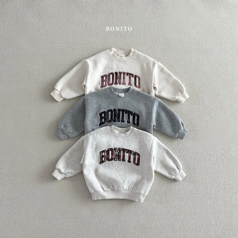 Bonito - Korean Children Fashion - #kidzfashiontrend - Bonito Check Embroidery Sweatshirts With Mom - 3