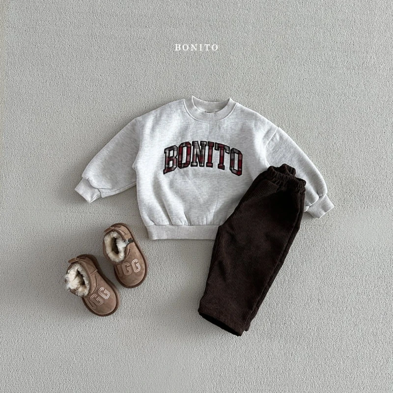 Bonito - Korean Children Fashion - #minifashionista - Bonito Check Embroidery Sweatshirts With Mom - 7