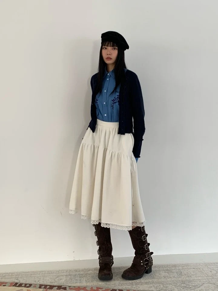 Bricklane - Korean Women Fashion - #pursuepretty - Fleece Ribbon Skirt - 8