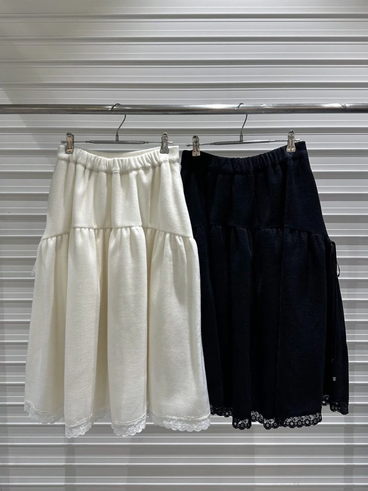 Bricklane - Korean Women Fashion - #womensfashion - Fleece Ribbon Skirt