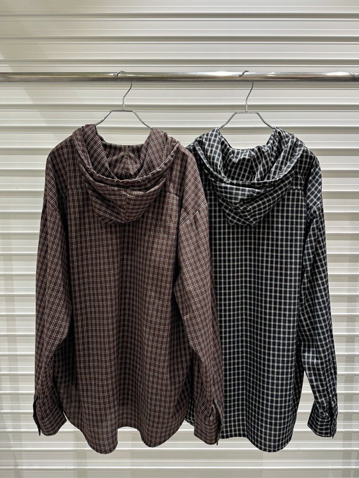 Bricklane - Korean Women Fashion - #womensfashion - Fleece Check Hood Shirt