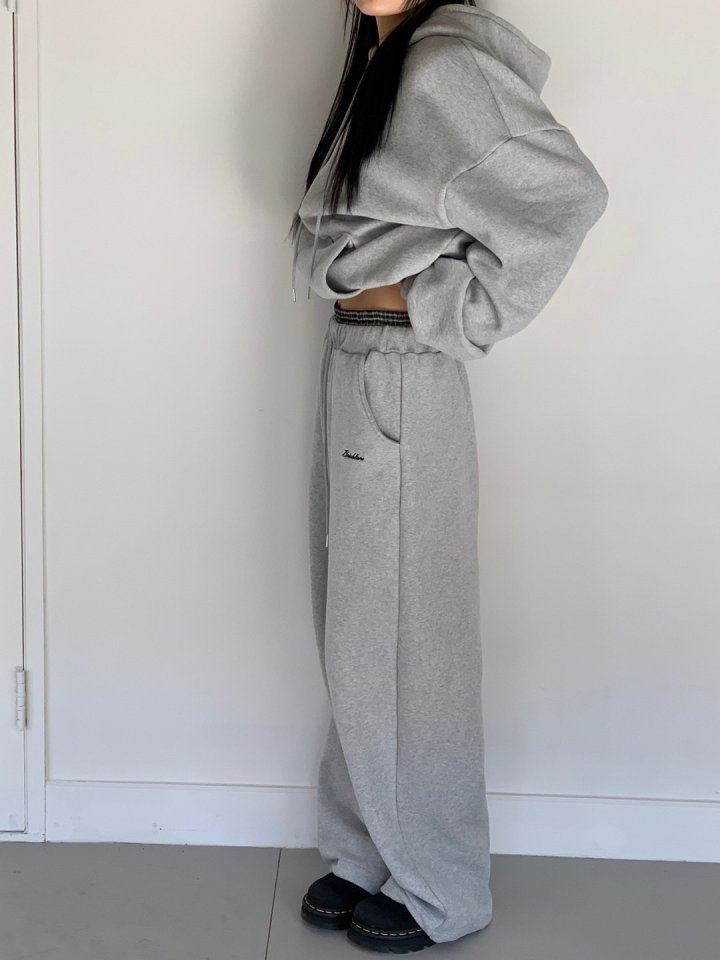 Bricklane - Korean Women Fashion - #womensfashion - Check Layered Fleece Pants - 10