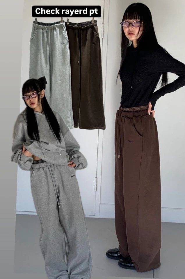 Bricklane - Korean Women Fashion - #womensfashion - Check Layered Fleece Pants - 8