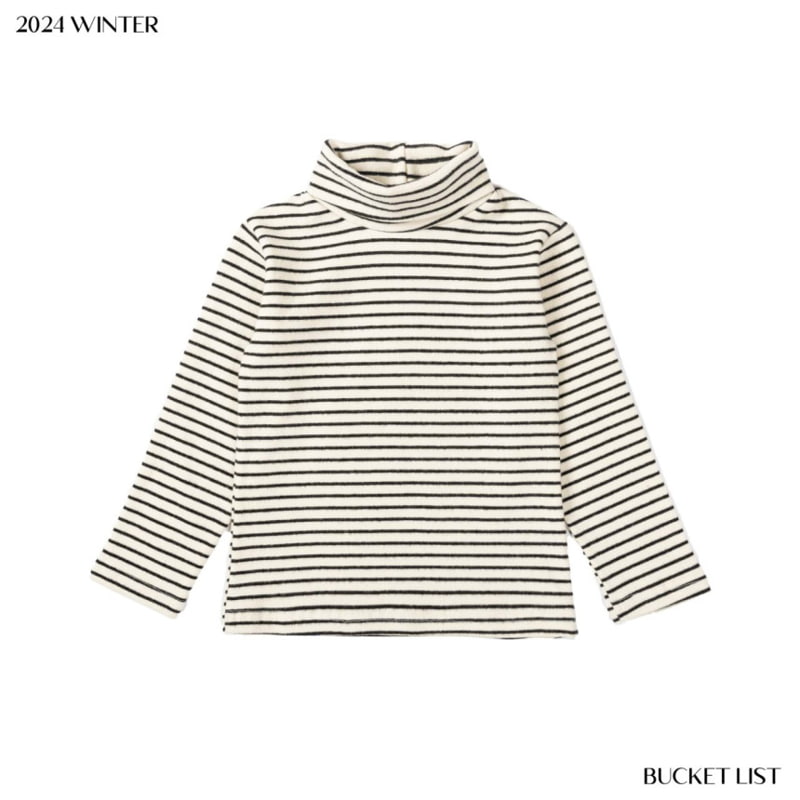 Bucket List - Korean Children Fashion - #Kfashion4kids - Stripe Turtleneck Tee - 9