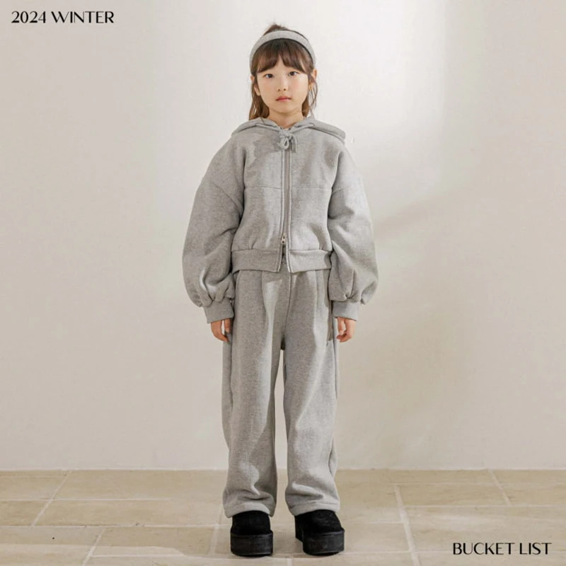 Bucket List - Korean Children Fashion - #Kfashion4kids - Brushed Crop Hooded Zip-up - 7