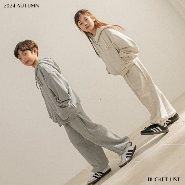 Bucket List - Korean Children Fashion - #childofig - Brushed Wide Sweatpants - 3