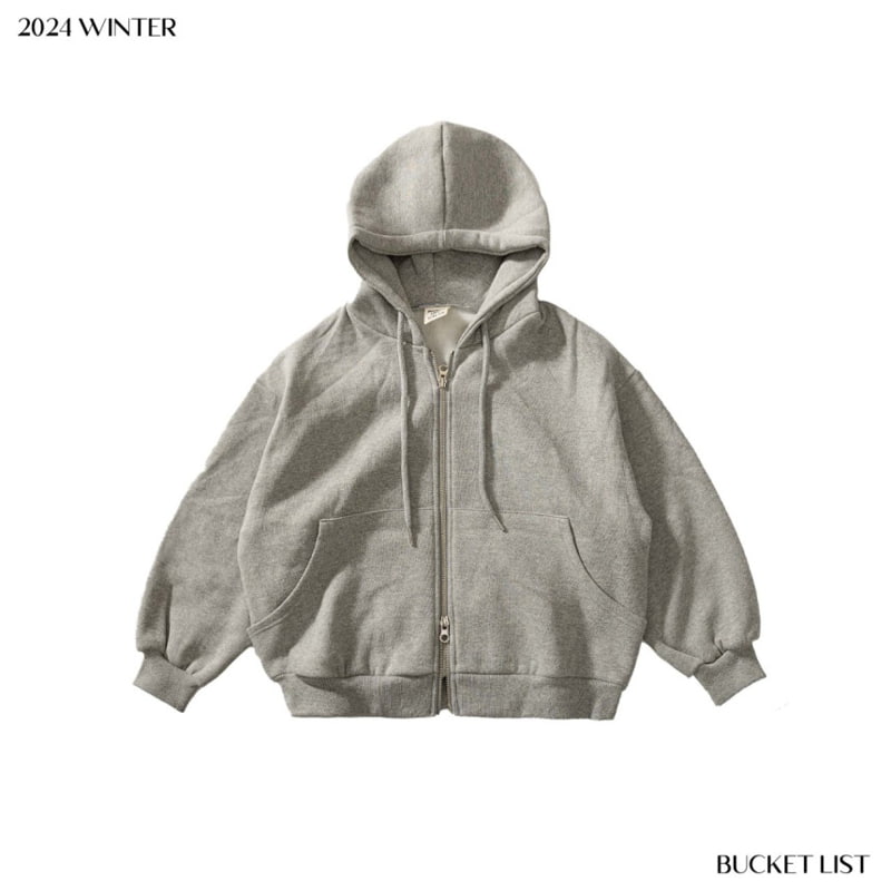 Bucket List - Korean Children Fashion - #childofig - Brushed 2 Way Hooded Zip-up - 2